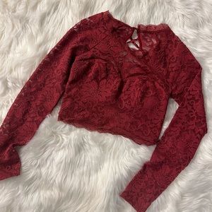 Red, sparkling top. Small and comfortable